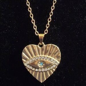 Heart Shape Evil Eye Pendant Necklace